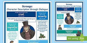 Scrooge: Character Description Through Dialogue Poster
