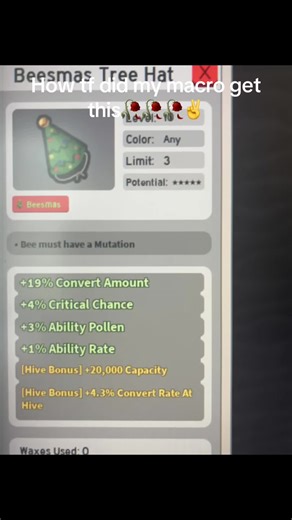 Achieving a 5/5 Beesmas Beequip With Macros