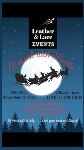 By reservation only... ✍️📃 Be sure to save your seat with Santa! 🙋‍♀️🎅🎄 Brunch with Santa ticket link in bio: 🔗🎟 | Leather & Lace