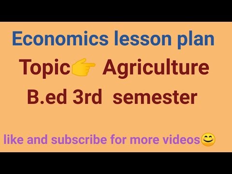Economics lesson plan of B.ED 3rd sem. topic- Agriculture | Economics lesson plan of b.ed 3rd sem.