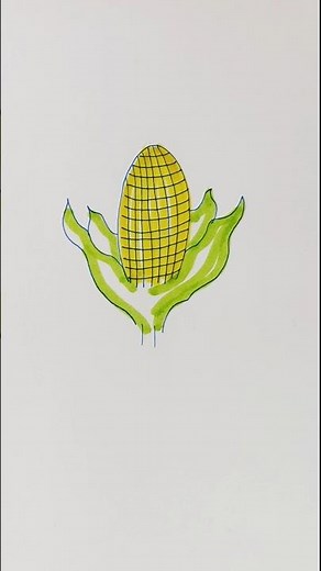how to easy draw a corn step by step #easydrawing #artideas #corn #drawingideas #drawingtutorial