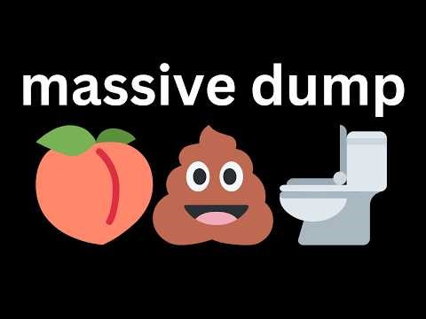 girl struggles to push out massive dump