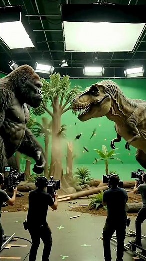Titan Gorilla vs T-Rex 🦍🦖 | Epic Jungle Fight! 🔥 #Shorts