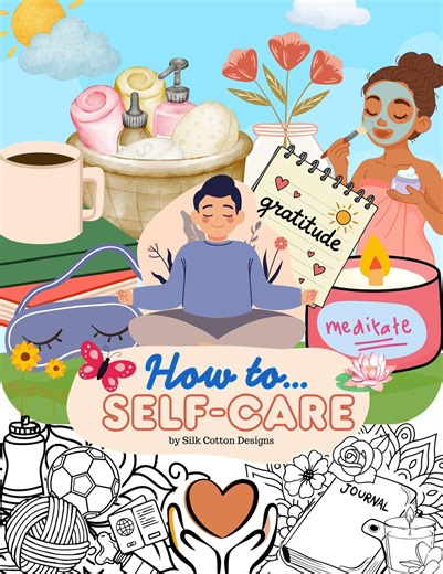 Self Care Coloring Pages | Mindfulness, Stress Relief Printable Bundle (20 PDF Pages)