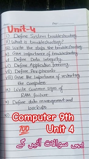 computer science class 9th Unit 4 ||System Troubleshooting