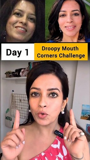 Day 1 - Droopy Mouth Corners Challenge & How to Fix It! #droopy #faceyoga