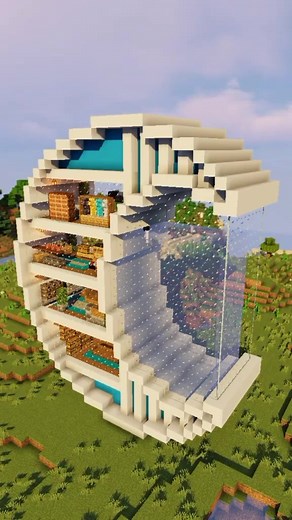Moon Shaped Base Building Ideas in Minecraft