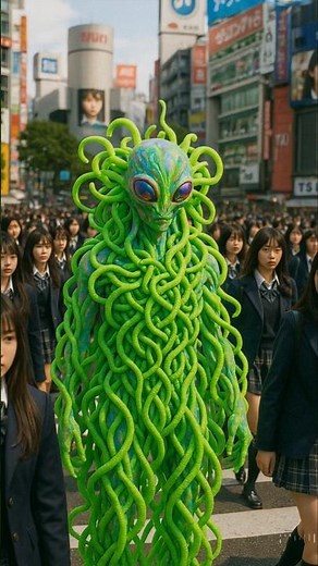 渋谷エイリアン #宇宙人 #東京 #渋谷 #おもしろ #aiart