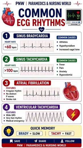 ECG Interpretation Complete Revision | ECG Basics, Common Rhythms & ECG Emergencies | NORCET #shorts