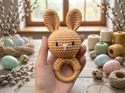 Crochet Bunny Teether Pattern PDF, Amigurumi Bunny Rattle Pattern, Baby Teething Toy Crochet Pattern, Easter Bunny Crochet, DIY Baby Gift Pa - Etsy
