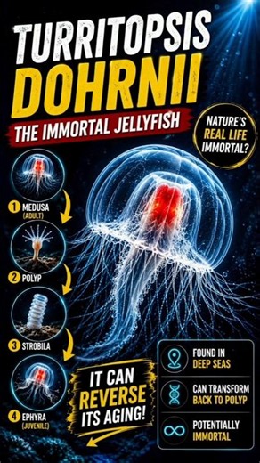 Immortal jelly fish 🤯😱| #facts #knoweledgefacts #shortsfeed #amazingfacts #new