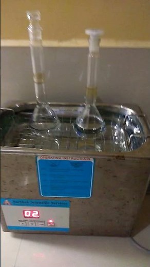 ultrasonic bath for sample preparation.