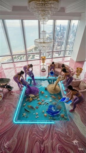 This floor is incredible 😍 pink colour epoxy floor #shorts #ai #epoxyfloor #interiordesign #shorts