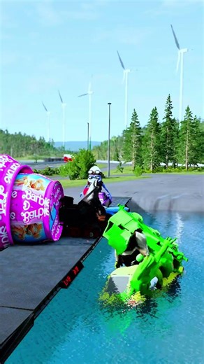 Funny Cars Crossing Bollard Pothole vs Car #617 - BeamNG.Drive