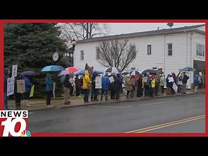 Protesters form in Sodus, accusing police of calling ICE to detain men during traffic stop