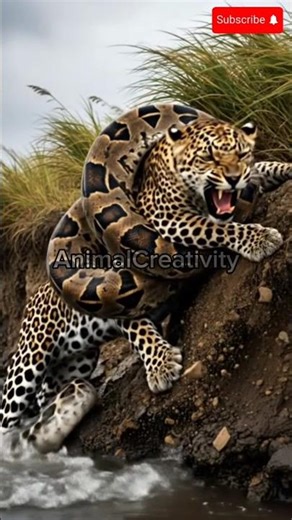 🔥 Epic Battle! Jaguar vs Giant Python at the Riverbank #shorts #animals #WildlifeBattle #ViralShorts