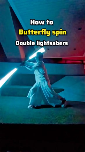 How to quick learn Butterfly Spin with double lightsabers #tutorial #starwars #lightsaber #jedi