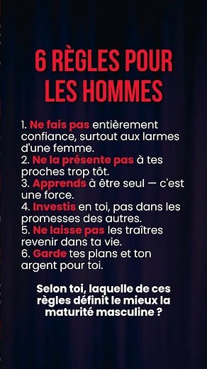 🛡️ 6 règles vitales que chaque homme doit suivre #citations #motivation #citationsprofondes