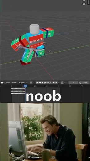 Roblox Animator: Noob vs Pro Sword Combo ⚔️ #roblox #robloxgamedesign #blender