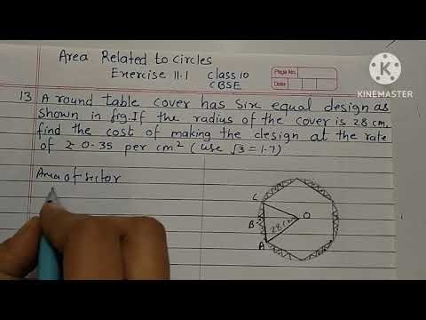 A round table cover has six equal design as shown.If the radius of the cover is 28 cm ,find the