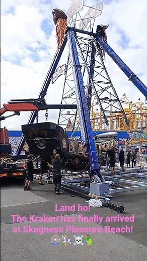 The brand new Pirate Ship; The Kraken being built at Botton's Pleasure Beach Skegness⚓ #fairground