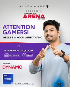 Alienware presents The Arena Connect 🔥 Are you ready with your controllers? Here’s a quick reminder that we are bringing you an electrifying esports event! Presenting the ultimate gaming fiesta, hosted by the one and only Dynamo Gaming . Brace yourself for a gaming paradise where you can dive into a whirlwind of exciting games, all in one place. 📍 Marriott Hotel, Kochi 🗓️ 13th August, 10 AM Register now: https://www.eventbrite.com/e/tec-arena-connect-kochi-tickets-674095115637?aff=Dell #Alien
