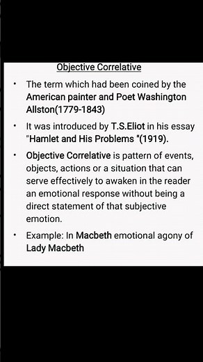 Objective Correlative #shortsvideo T.S Eliot Literary Terms