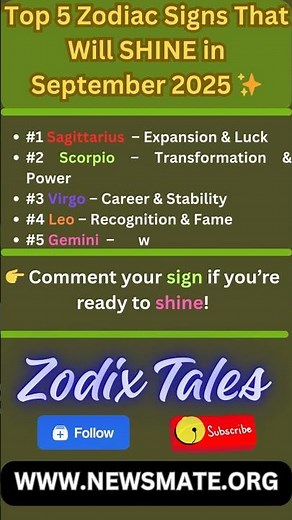 Best Zodiac Sign for September 2025 (Best & Worst Signs)