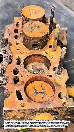 Manual Piston Removal from Engine Block | Engine Overhaul Repair Process.