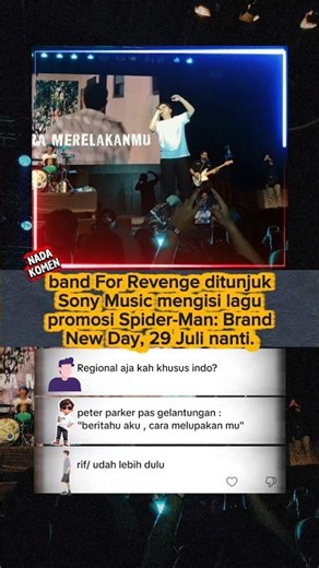 For Revenge Mengisi Lagu Promosi Spider-Man: Brand New Day dari Sony Music