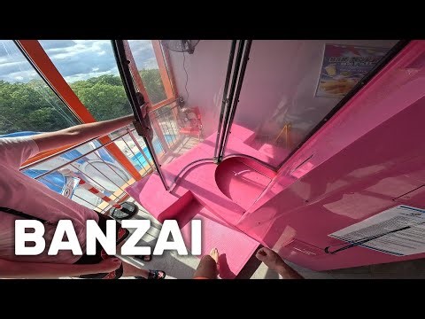 BANZAI Water Slide in Water Park Aquapark FALA Poland, POV 4k video