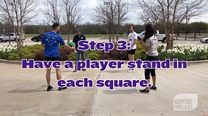 Remember playing Four Square when you were a kid? 🤔 We do! Here's a refresher on how to play this fun throwback game with your family. Before & After Game Play: Wash your hands! 🧼 1. Draw Four squares on the ground with chalk. 2. Number the Squares from 1-4. 3. Have a player stand in each square. 4. Serve the ball from the lowest ranked square. 5. Once the ball is in play, whoever's square the ball lands in should be the next to hit. 6. Hit the ball with any part of your hand before you catch 