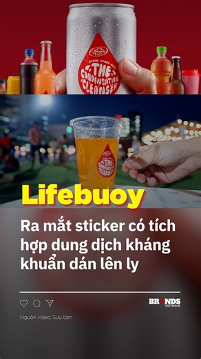 Bắt nguồn từ thói quen rửa tay bằng cách quẹt vào ly nước lạnh, Lifebuoy ra mắt mẫu sticker có tích hợp dung dịch kháng khuẩn dán lên ly 😍👏 | Brands Vietnam