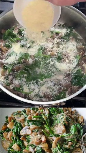 Low Carb Creamed Spinach & Mushrooms | Easy Keto Side Dish