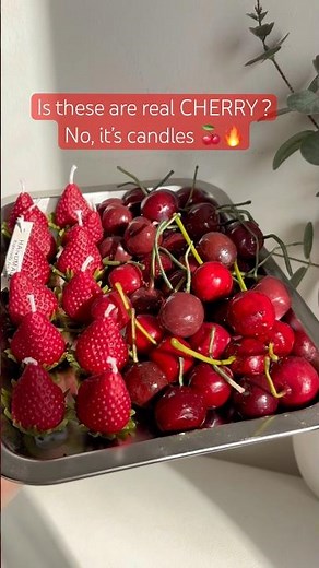 Hyper-realistic Cherry Candles DIY 🍒✨ | Aesthetic Wax Fruit 🔥 #shorts #candlemaking