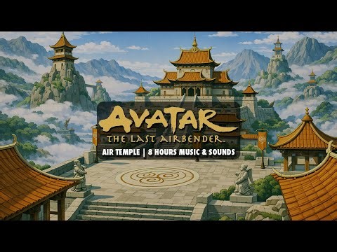 Avatar Air Temple Ambience 🌬️ 8 Hours | Wind, Clouds & Calm Music for Sleep & Relaxation