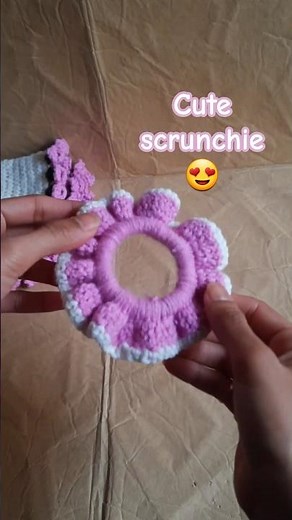 Trending viral scrunchie 😍|crochet scrunchie for beginners ❣️ #crochet #handmade
