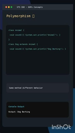 Learn OOPs Concepts Easily in Java ☕ #java #motivation #springplatform #coding #programming