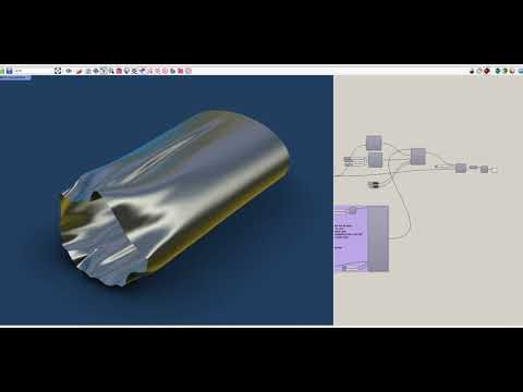 Real-time physics simulation with Grasshopper(Flexhopper plugin) and advanced viewport mode
