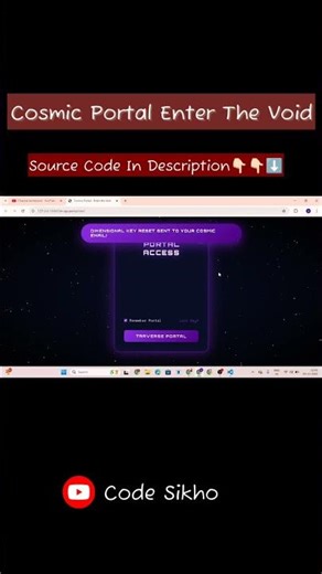Cosmic Portal – Enter the Void | HTML CSS JavaScript Animation