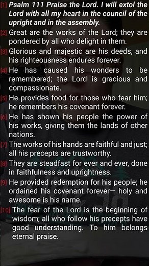 Psalm 111 - Daily Bible Read #biblestudy