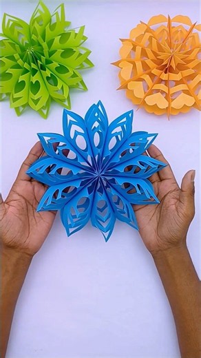 Paper Snowflake Tutorial ❄️ Easy 3D Paper Cutting Design for Christmas #Shorts