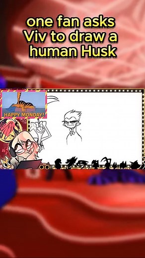 Husk's human design is wild! 🤯 See the rare VivziePop sketch. Is it canon? Watch to find out! #HazbinHotel #Husk #Lore | Hazbin Hellposters