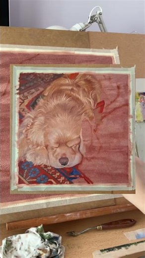 How my puppy painting comes to life #art #painting #puppy