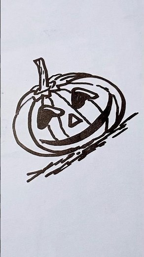 Halloween Pumpkin Drawing 🎃 | Easy Halloween Art For Beginners #halloweenpumpkindrawing
