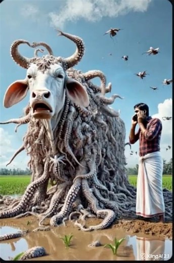 a rural farmer encountering a mutated alien cow