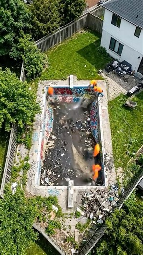 Turning This Disgusting Pool Into a Dream Backyard #poolrenovation #beforeandafter #satisfying
