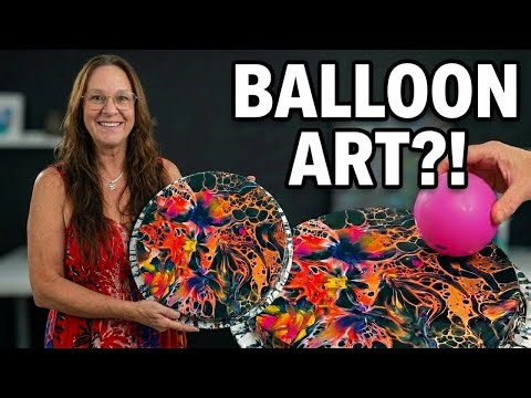Watch Paint Swirl Into Gorgeous Flowers Using This Balloon Acrylic Pour Method