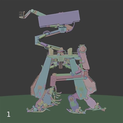 8.5K views · 207 reactions | Take a look at these construction robot walk cycle Blender animations shared by 3D Artist OlePatrick. Like antennas to heaven: https://80.lv/articles/check-out-this-neat-construction-robot-blender-walking-animation/ | 80 Level | Facebook