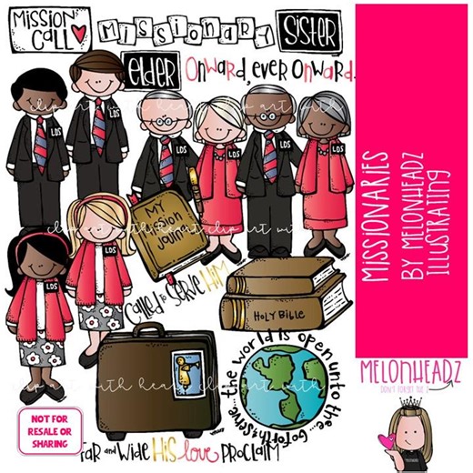 LDS Missionaries Clip Art COLORED Version - Etsy